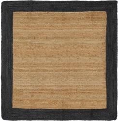 vidaXL Covor din iuta gri închis 120x120 cm, handmade, pentru interior (42010690) Covor