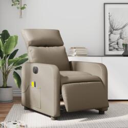 vidaXL Fotoliu electric masaj rabatabil, cappuccino, piele ecologica GartenMobel Dekor (3206748)
