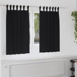 vidaXL Perdele Opaque cu Inel 2 pcs Negru 140 x 140 cm Poliester GartenMobel Dekor (4107538)