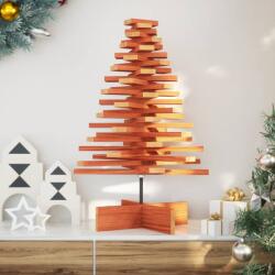vidaXL Brad de Craciun decorativ, maro ceruit, 80 cm, lemn pin masiv GartenMobel Dekor (858203)