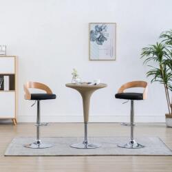 vidaXL Scaune de bar, 2 buc. , negru, piele ecologica si lemn curbat GartenMobel Dekor (283148)