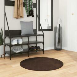 vidaXL Covor rotund maro Huarte, Ø 80 cm, antiderapant, poliester (42022476) Covor