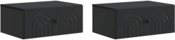 vidaXL Set 2 noptiere suspendate negre, cu 2 sertare, 49 x 34, 5 x 20 cm (898108)