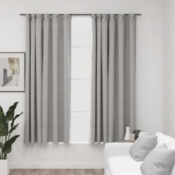 vidaXL Draperii opace aspect panza, cu carlige, 2 buc, gri, 140x175 cm GartenMobel Dekor (321172)