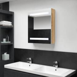 vidaXL Dulap de baie cu oglinda si LED, alb si stejar, 50x14x60 cm GartenMobel Dekor (326485)