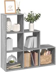 vidaXL Biblioteca/separator, 3 niveluri gri sonoma 99x29x99 cm lemn GartenMobel Dekor (857963) Biblioteca