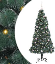 vidaXL Brad de Craciun artificial iluminat cu set de bile Verde 150 cm GartenMobel Dekor (3396155)