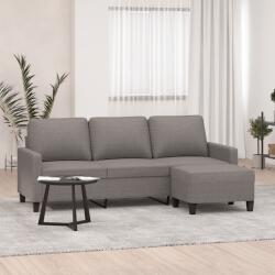 vidaXL Canapea cu 3 locuri si taburet, taupe, 180 cm, material textil GartenMobel Dekor (3201044) Canapea