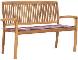 vidaXL Banca de gradina stivuibila cu perna, 128, 5 cm, lemn masiv tec GartenMobel Dekor (3063292)