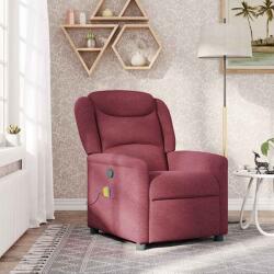 vidaXL Fotoliu de masaj rabatabil, rosu vin, material textil GartenMobel Dekor (4015609)