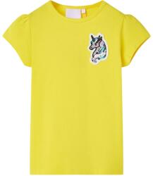 vidaXL Tricou pentru copii, galben aprins, 140 GartenMobel Dekor (10793)