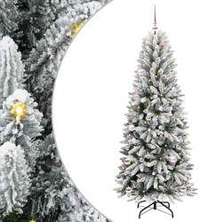 vidaXL Brad de Craciun artificial cu 150 LED cu suport Alb 150 cm GartenMobel Dekor (3396035)