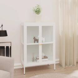 vidaXL Servanta, alb, 75x35x105 cm, otel si sticla GartenMobel Dekor (336071) Comoda