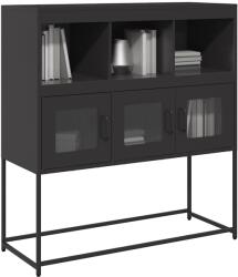 vidaXL Dulap, negru, 100, 5x39x107 cm, otel laminat la rece GartenMobel Dekor (853416) Comoda