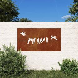 vidaXL Decoratiune perete gradina 105x55 cm design pasari otel Corten GartenMobel Dekor (824496)
