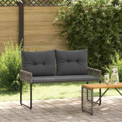 vidaXL Banca de exterior Gri 118 x 55 x 82 cm Ratan PE si tesatura GartenMobel Dekor (42025179)
