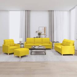 vidaXL Set de canapele cu perne, 4 piese, galben deschis, textil GartenMobel Dekor (3201255) Canapea