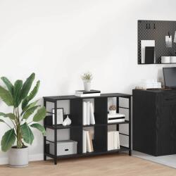 vidaXL Raft pentru carti Stejar Negru 102 x 32 x 72, 5 cm Lemn compozit GartenMobel Dekor (884012) Biblioteca