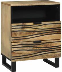 vidaXL Noptiera din lemn, natural, 50 x 33 x 62 cm, cu 2 sertare si raft (4017946)
