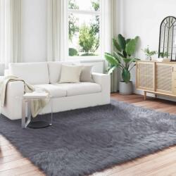 vidaXL Covor din Lana Faux Tafalla Antracit 240 x 240 cm Poliester GartenMobel Dekor (42021600) Covor