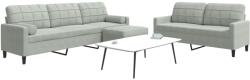 vidaXL Set de canapele cu perne, 3 piese, gri deschis, catifea GartenMobel Dekor (3278501) Canapea