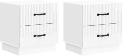 vidaXL Set 2 noptiere albe lucioase cu 4 sertare, 43x34, 5x44, 5 cm (895224)