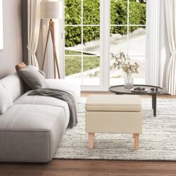 vidaXL Scaun cu picioare din lemn, crem, material textil GartenMobel Dekor (329434)