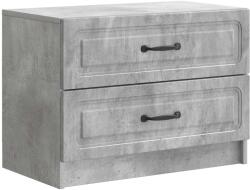 vidaXL Noptiera gri beton cu 2 sertare, 62 x 34, 5 x 44, 5 cm, lemn prelucrat (895698)