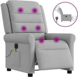 vidaXL Scaun reclinabil electric pentru masaj Cloud Grey Fabric GartenMobel Dekor (3303313)