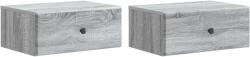 vidaXL Set 2 noptiere suspendate gri Sonoma, cu sertar, 49 x 34, 5 x 20 cm (899138)