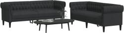 vidaXL Set de canapele, 2 piese, negru, material textil GartenMobel Dekor (3209202) Canapea