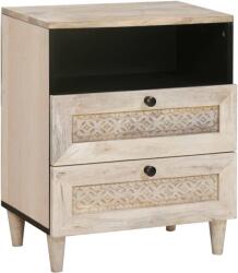 vidaXL Noptiera alba din lemn prelucrat, 2 sertare, 50x33x62 cm (4018126)