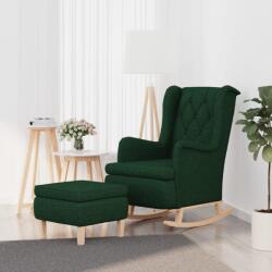 vidaXL Fotoliu balansoar cu taburet, verde închis, material textil GartenMobel Dekor (3121278)