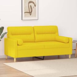 vidaXL Canapea cu 2 locuri cu pernute, galben deschis, 140 cm, textil GartenMobel Dekor (3200826) Canapea