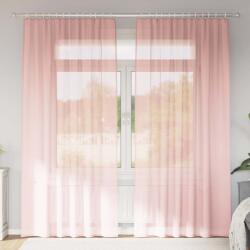 vidaXL Perdele Voile cu buzunare pentru bare 2 buc Roz GartenMobel Dekor (4102199)