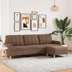vidaXL Canapea cu 3 locuri si taburet, maro, 210 cm, textil GartenMobel Dekor (3278252) Canapea