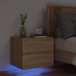 vidaXL Noptiera montata pe perete cu lumini LED, stejar sonoma GartenMobel Dekor (836816)