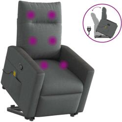 vidaXL Fotoliu de masaj rabatabil cu ridicare, gri închis, textil GartenMobel Dekor (3324060)