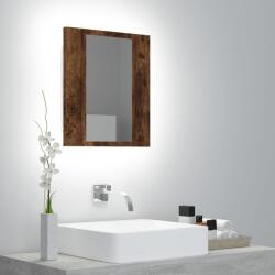 vidaXL Dulap cu oglinda de baie LED, stejar fumuriu, 40x12x45 cm, lemn GartenMobel Dekor (822833)