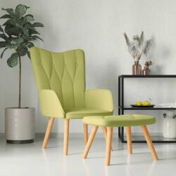 vidaXL Scaun de relaxare cu taburet, verde, textil GartenMobel Dekor (327539)
