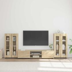 vidaXL Set comoda TV cu raft FLORIN 3 pcs Stejar Sonoma Lemn compozit GartenMobel Dekor (3397936)
