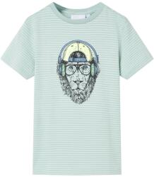 vidaXL Tricou pentru copii cu dungi, verde menta, 104 GartenMobel Dekor (12570)