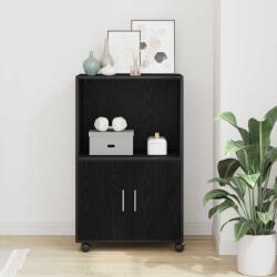 vidaXL Cabinet cu roti Stejar Negru 55 x 40 x 91 cm Lemn compozit GartenMobel Dekor (869243) Comoda