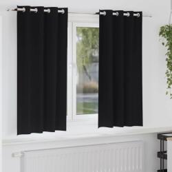 vidaXL Perdele Opaque cu Inel 2 pcs Negru 175 x 140 cm Poliester GartenMobel Dekor (4107319)