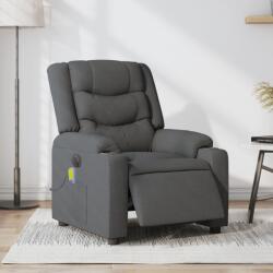 vidaXL Fotoliu electric de masaj rabatabil, gri închis, textil GartenMobel Dekor (3206571)