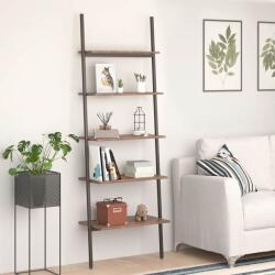 vidaXL Raft înclinat cu 5 niveluri maro închis / negru 64x34x185, 5 cm GartenMobel Dekor (336377) Biblioteca