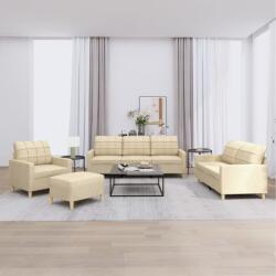 vidaXL Set de canapele cu perne, 4 piese, crem, textil GartenMobel Dekor (3201252) Canapea