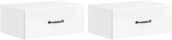 vidaXL Set 2 noptiere suspendate cu sertar, alb foarte lucios, 49x34, 5x20 cm (898964)