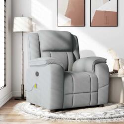 vidaXL Fotoliu de masaj rabatabil, gri deschis, textil GartenMobel Dekor (4015710)