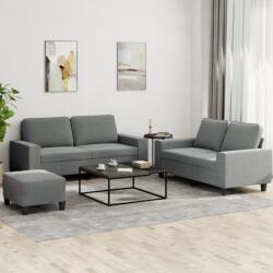 vidaXL Set de canapele, 3 piese, gri închis, textil GartenMobel Dekor (3201891) Canapea